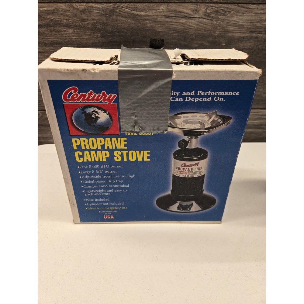 Century Propane Camp Stove Single‎ Burner 8000 BTU Portable Model 46601 USA Made